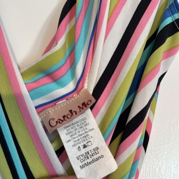 Catch Me Striped Multicolor Wrap Top size Medium - Picture 4 of 5